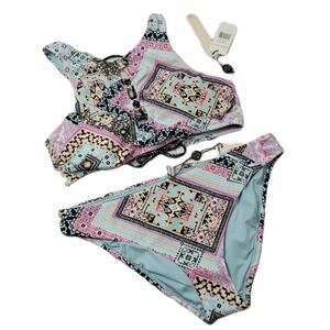 Nanette Lepore High Neck Laced Marrakesh Megerie Hannah Bikini size 12